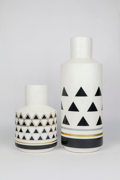 WHITE TRIANGLE VASE