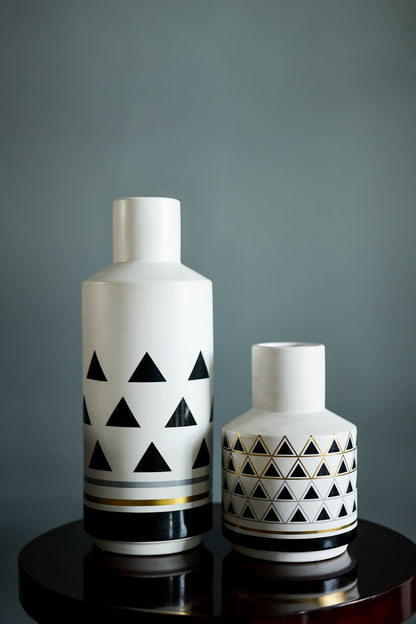 WHITE TRIANGLE VASE