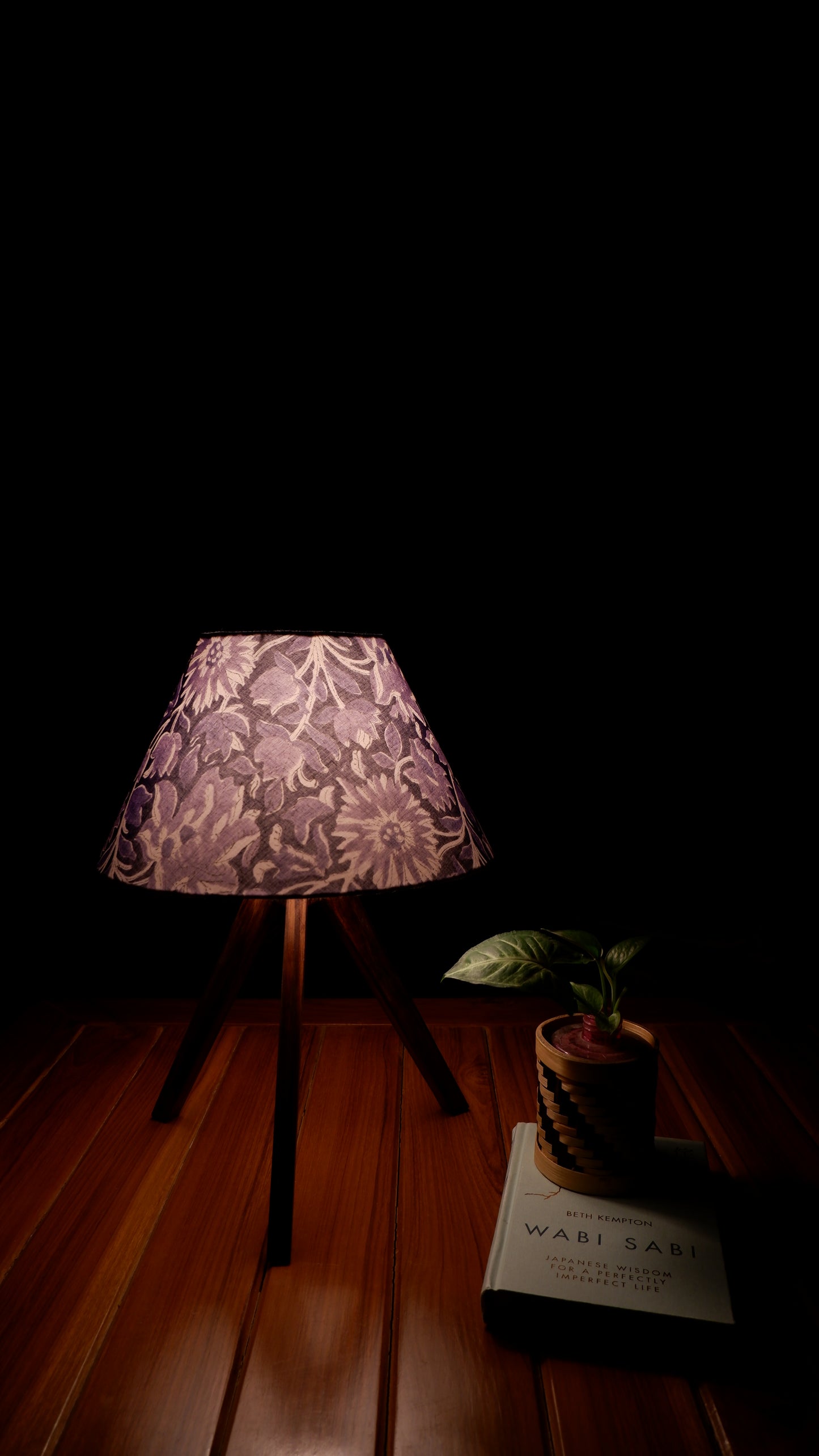 Tripod Lamp Blue Floral