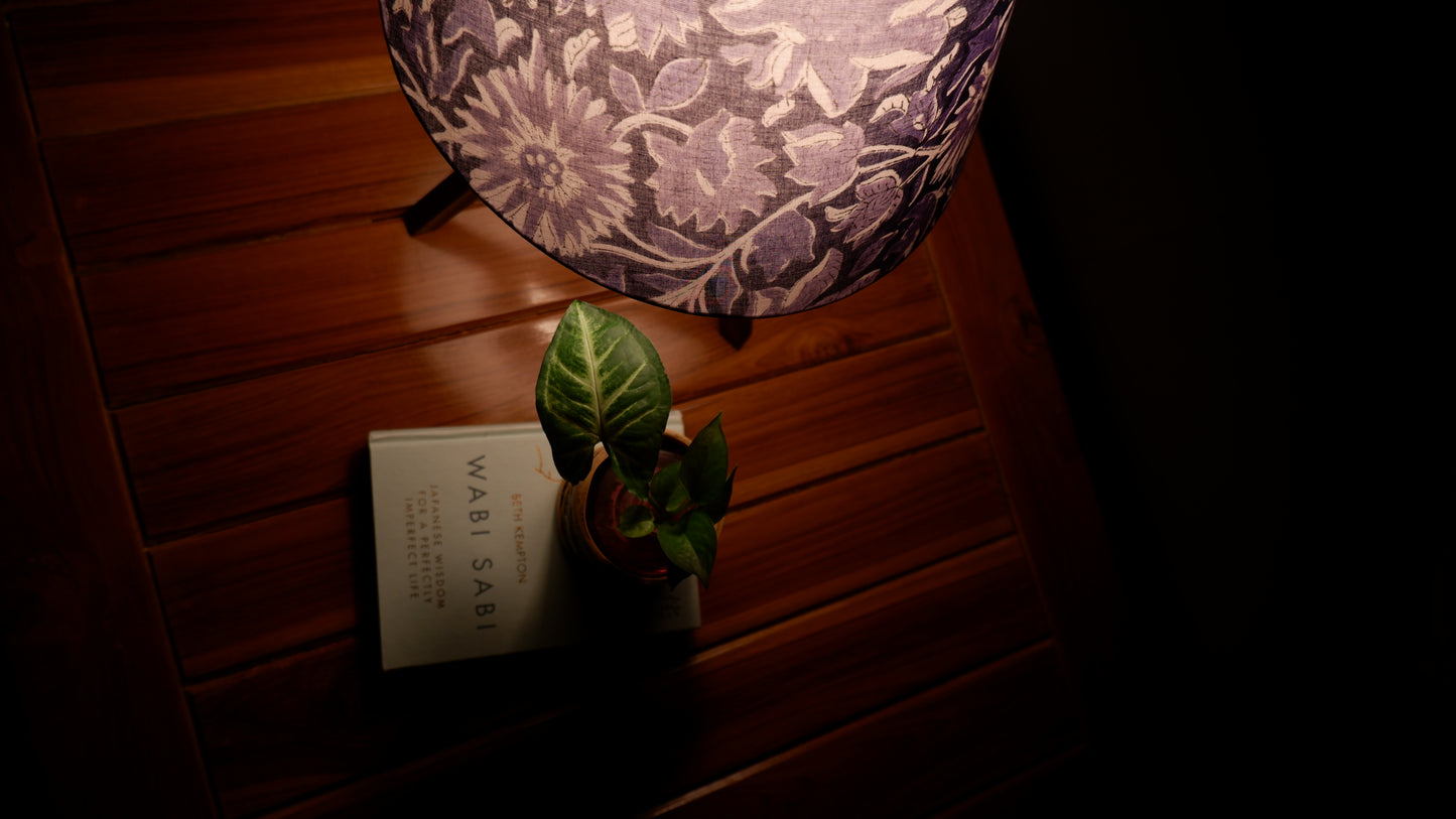 Tripod Lamp Blue Floral