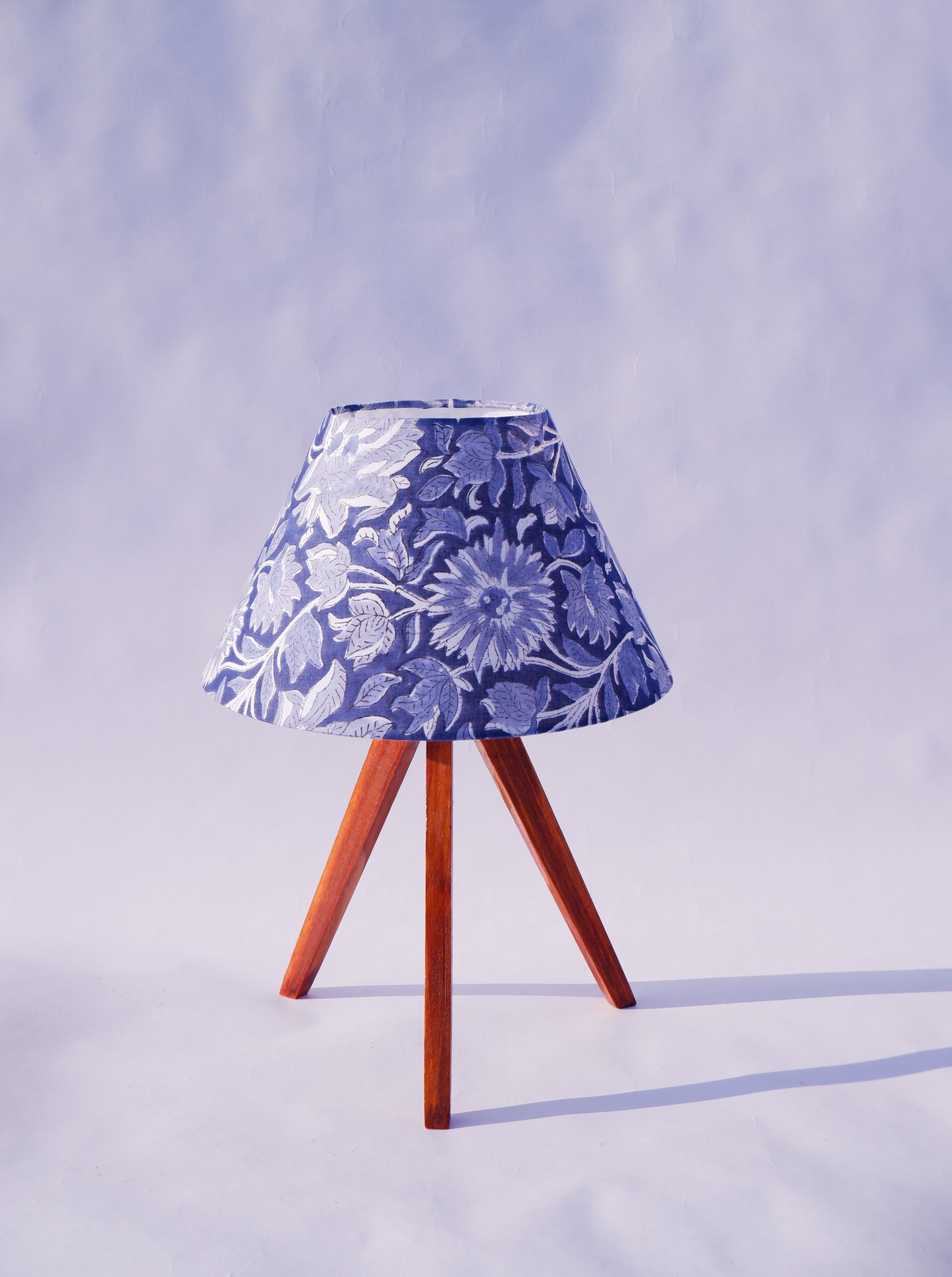 Tripod Lamp Blue Floral