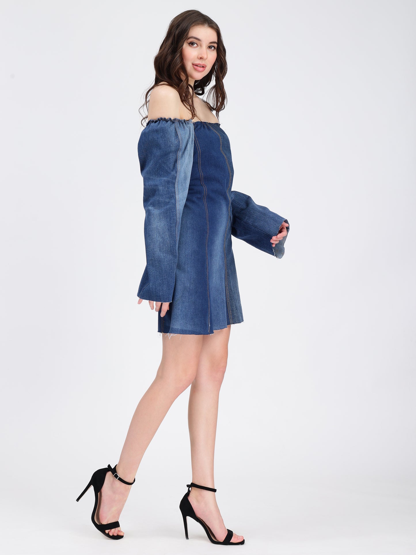 Denim Off-Shoulder Dress for Women