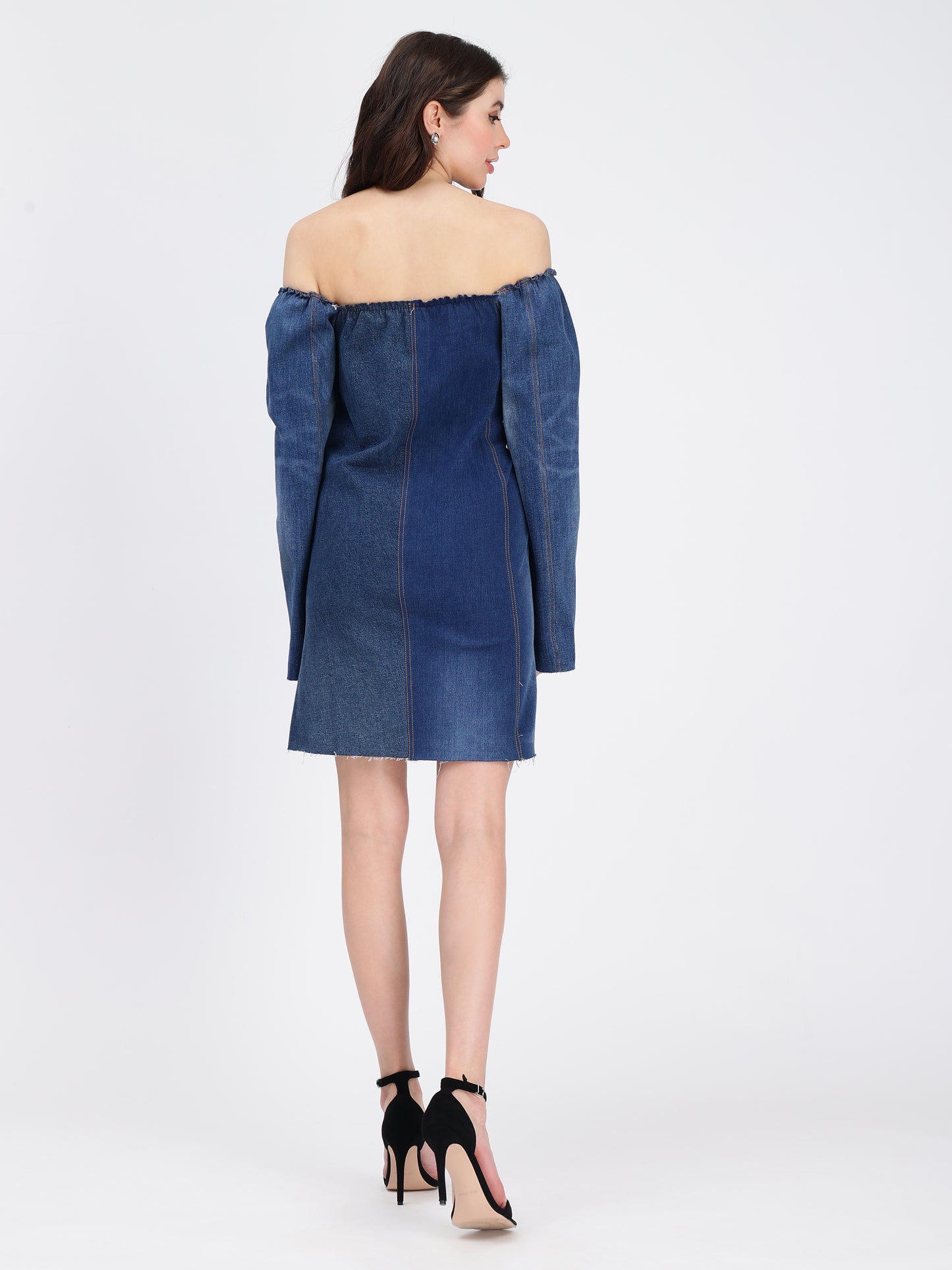 Denim Off-Shoulder Dress for Women