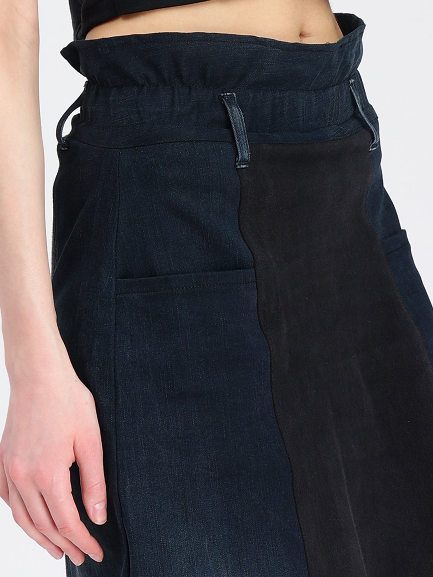 Paperbag Waist Denim Skirt