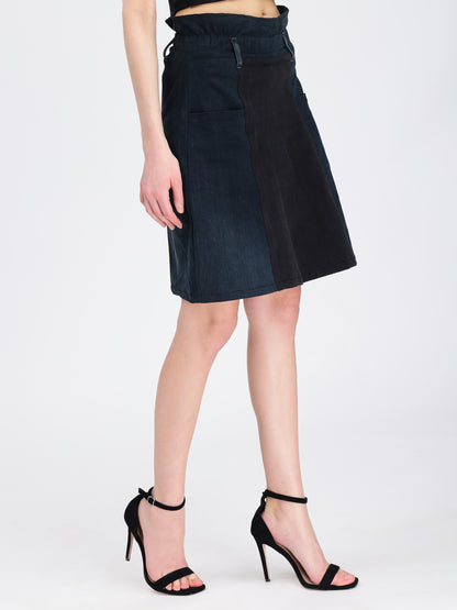 Paperbag Waist Denim Skirt