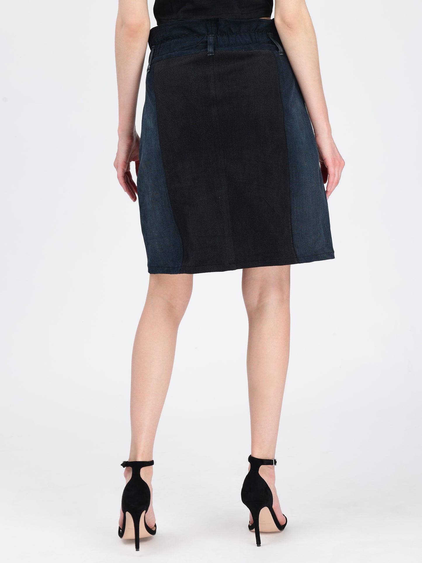 Paperbag Waist Denim Skirt