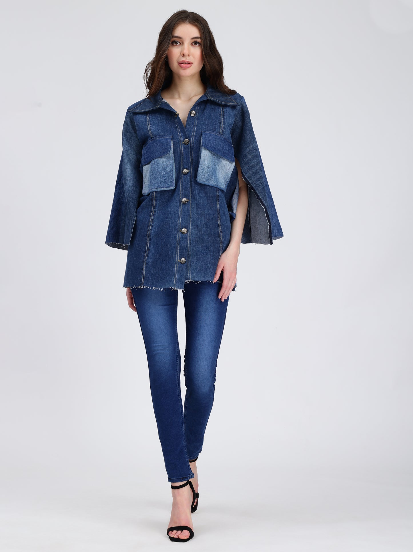 Capesleeve Denim Jacket For Women