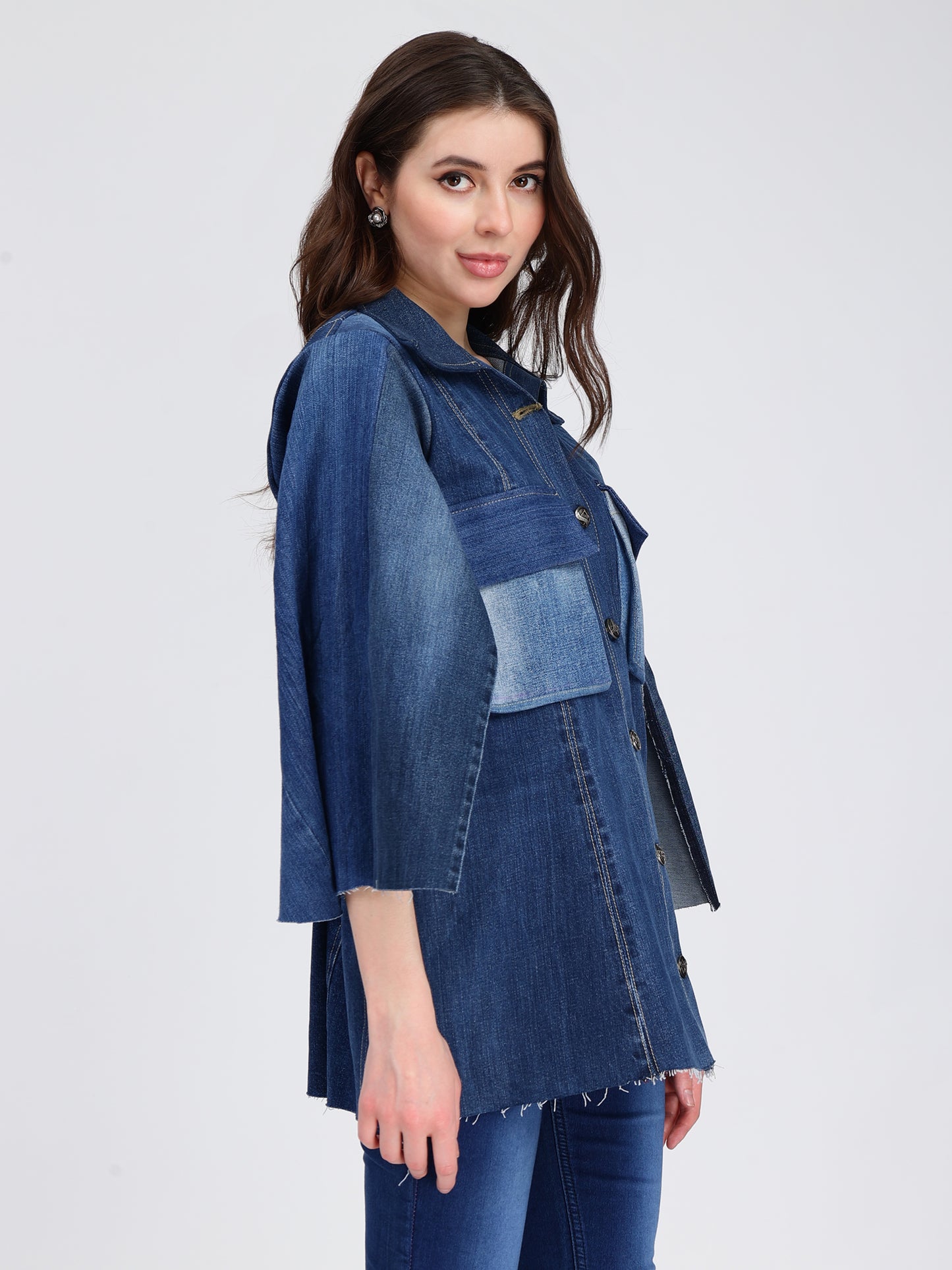 Capesleeve Denim Jacket For Women