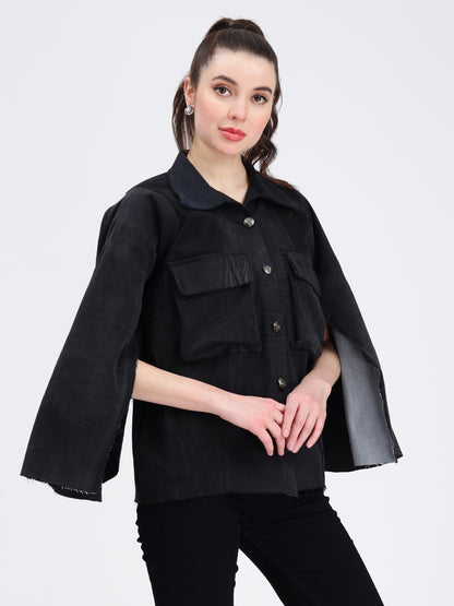 Capesleeve Denim Jacket For Women