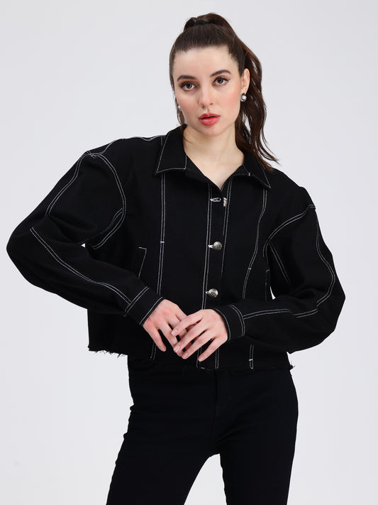 Black Denim Jacket For Women