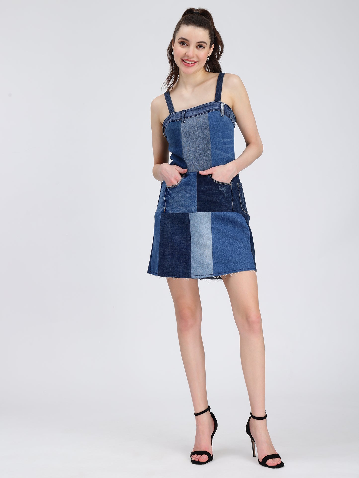 Denim Multi-Colored Dress for Women