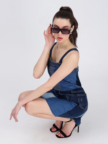 Denim Multi-Colored Dress for Women