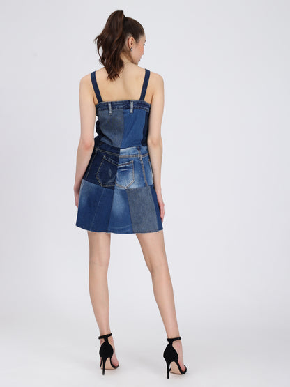 Denim Multi-Colored Dress for Women