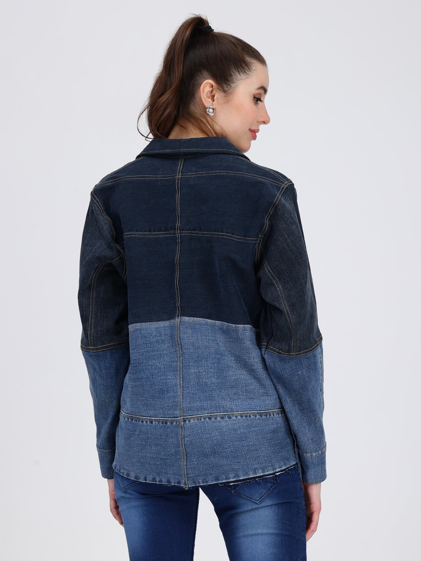 Double Shade Denim Jacket For Women