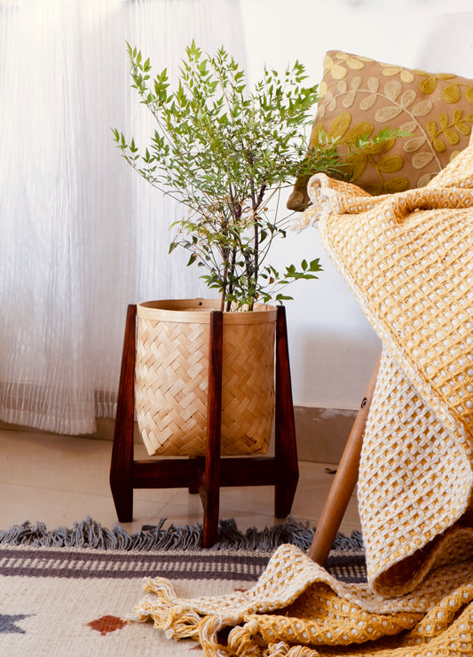 Bamboo Planter with Stand / Natural