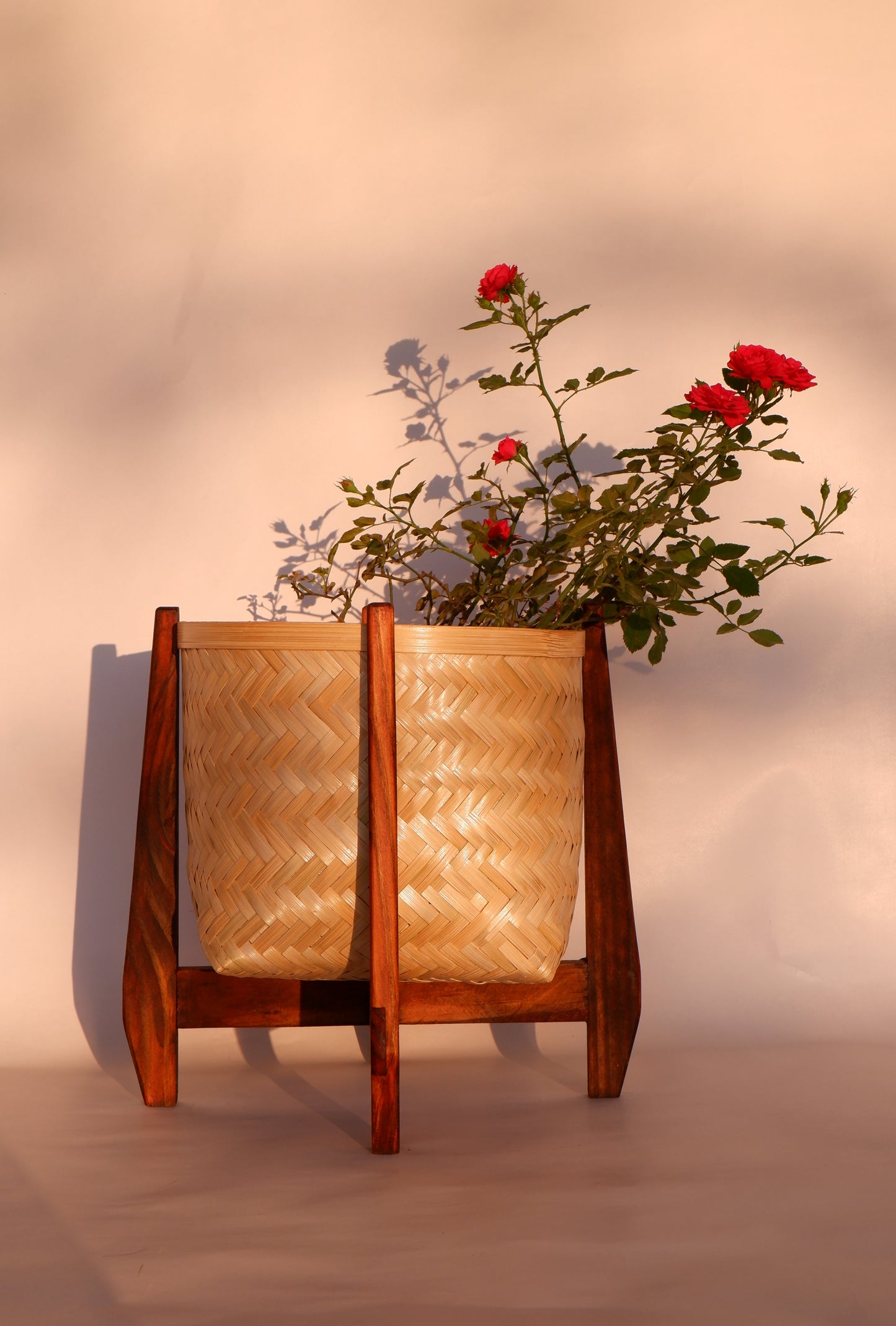 Bamboo Planter with Stand / Natural / Big