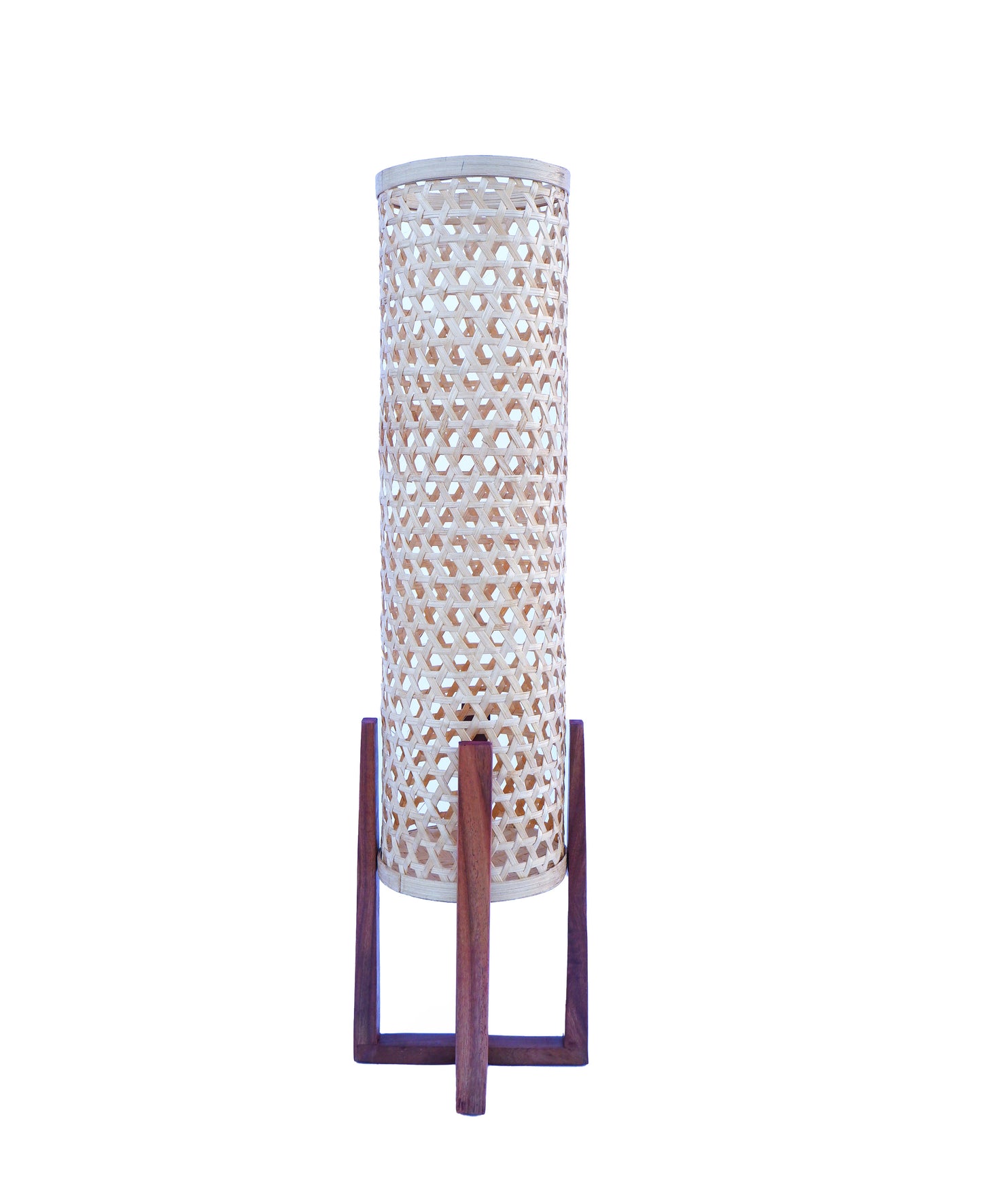 Bamboo Floor Lamp / Classic Star Weave