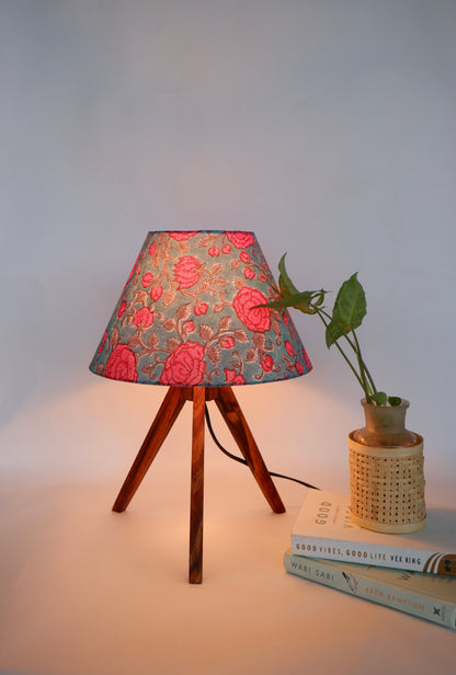 Vintage Floral Tripod Lamp