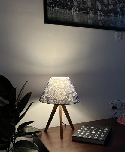 Tripod Lamp Blue Floral