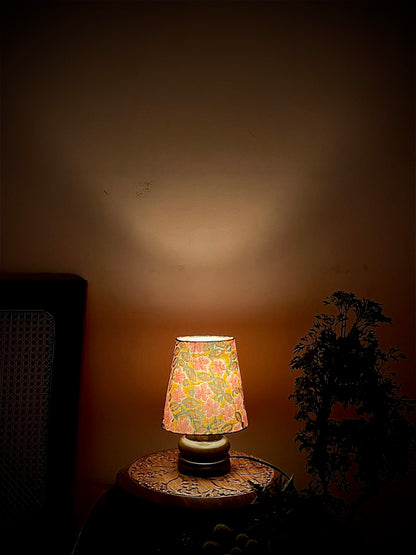 Mini Table Lamp Pink / Yellow Floral Print