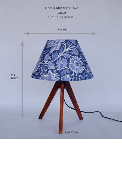 Tripod Lamp Blue Floral