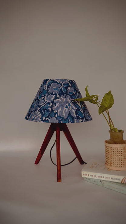 Tripod Lamp Blue Floral