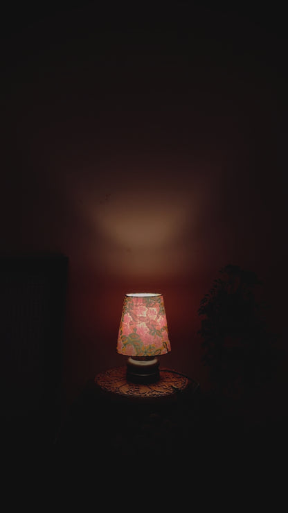 Mini Table Lamp Pink / Yellow Floral Print