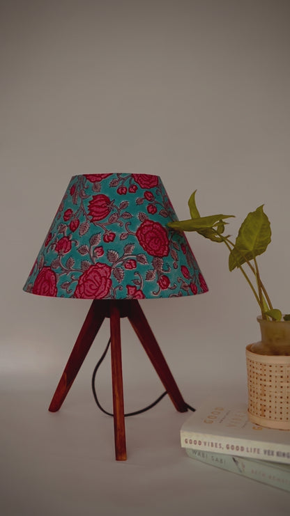 Vintage Floral Tripod Lamp